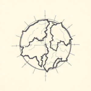 Pencil And Marker Outline Map Tattoo