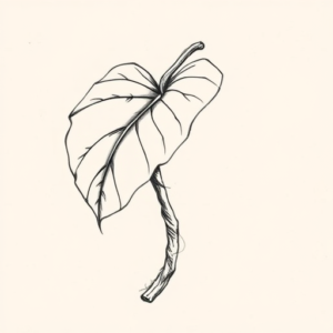 Pencil And Marker Outline Monstera Tattoo