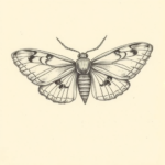 Pencil And Marker Outline Moth Tattoo