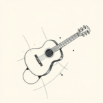 Pencil And Marker Outline Music Tattoo