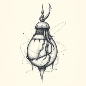 Pencil And Marker Outline Odin Tattoo