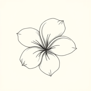 Pencil And Marker Outline Plumeria Tattoo