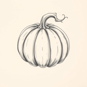 Pencil And Marker Outline Pumpkin Tattoo