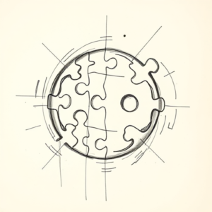 Pencil And Marker Outline Puzzle Tattoo