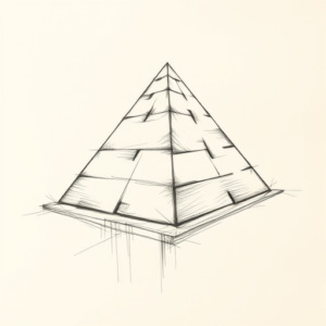 Pencil And Marker Outline Pyramid Tattoo