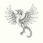 Pencil And Marker Outline Quetzalcoatl Tattoo