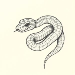 Pencil And Marker Outline Rattlesnake Tattoo