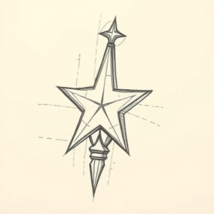 Pencil And Marker Outline Rockstar Tattoo