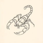 Pencil And Marker Outline Scorpion Tattoo