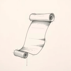 Pencil And Marker Outline Scroll Tattoo