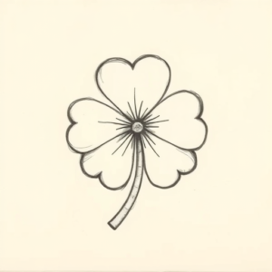 Pencil And Marker Outline Shamrock Tattoo