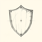 Pencil And Marker Outline Shield Tattoo