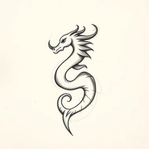 Pencil And Marker Outline Slytherin Tattoo