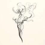 Pencil And Marker Outline Smoke Tattoo