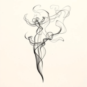 Pencil And Marker Outline Smoke Tattoo