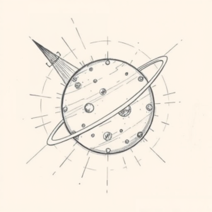 Pencil And Marker Outline Space Tattoo