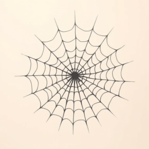 Pencil And Marker Outline Spiderweb Tattoo