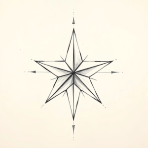 Pencil And Marker Outline Star Tattoo