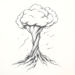 Pencil And Marker Outline Storm Tattoo