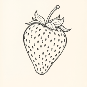 Pencil And Marker Outline Strawberry Tattoo