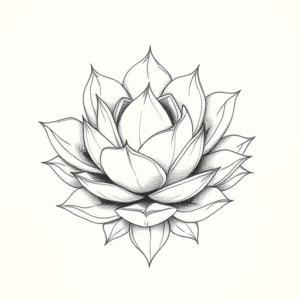 Pencil And Marker Outline Succulent Tattoo