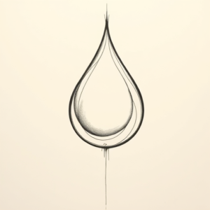 Pencil And Marker Outline Teardrop Tattoo