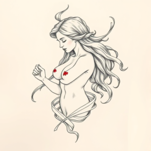 Pencil And Marker Outline Venus Tattoo