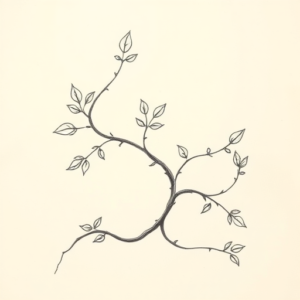 Pencil And Marker Outline Vine Tattoo