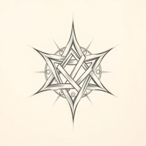 Pencil And Marker Outline Yggdrasil Tattoo