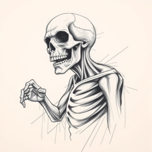 Pencil And Marker Outline Zombie Tattoo
