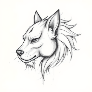 Pencil Blocking Sketch Animal Tattoo