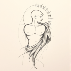 Pencil Blocking Sketch Apollo Tattoo