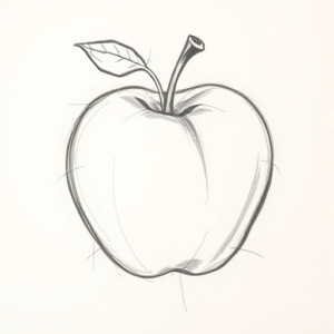 Pencil Blocking Sketch Apple Tattoo
