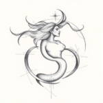 Pencil Blocking Sketch Aquarius Tattoo