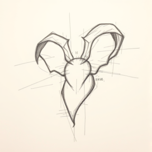 Pencil Blocking Sketch Aries Tattoo