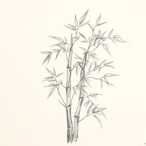 Pencil Blocking Sketch Bamboo Tattoo