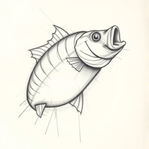 Pencil Blocking Sketch Bass Tattoo