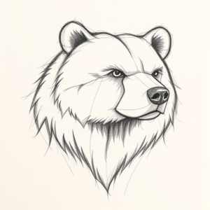 Pencil Blocking Sketch Bear Tattoo