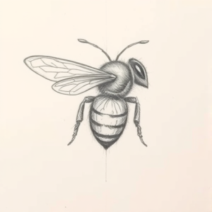 Pencil Blocking Sketch Bee Tattoo