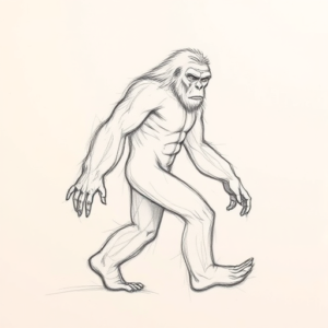 Pencil Blocking Sketch Bigfoot Tattoo