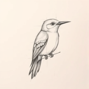 Pencil Blocking Sketch Bluebird Tattoo