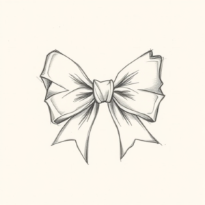 Pencil Blocking Sketch Bow Tattoo