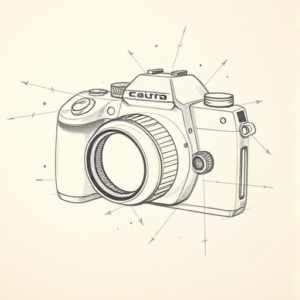 Pencil Blocking Sketch Camera Tattoo