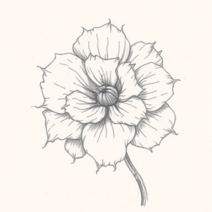 Pencil Blocking Sketch Carnation Tattoo