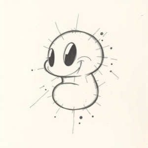 Pencil Blocking Sketch Cartoon Tattoo