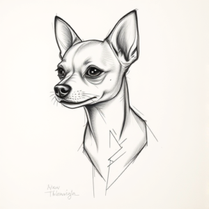 Pencil Blocking Sketch Chihuahua Tattoo