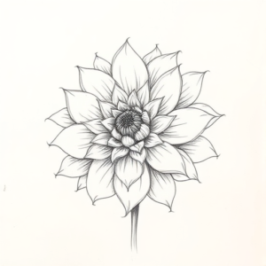 Pencil Blocking Sketch Chrysanthemum Tattoo