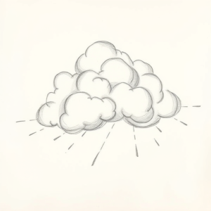 Pencil Blocking Sketch Cloud Tattoo