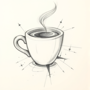 Pencil Blocking Sketch Coffee Tattoo