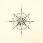 Pencil Blocking Sketch Compass Tattoo